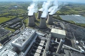 An aerial view of the Drax power station site, near Selby in North Yorkshire